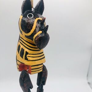 Hand Carved and Painted Rhino Ornament